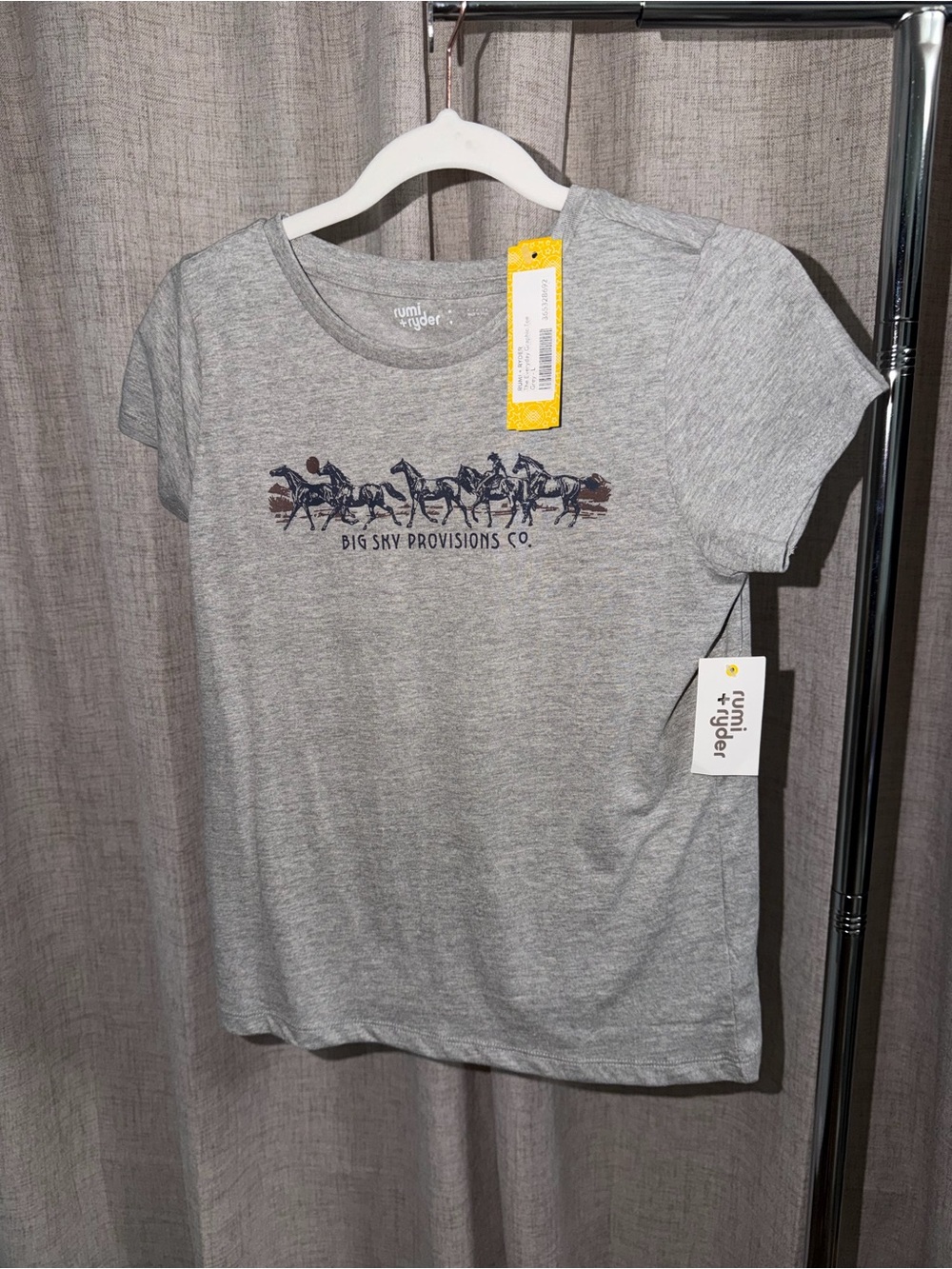 Rumi + Ryder Light Gray Cotton Blend Tee